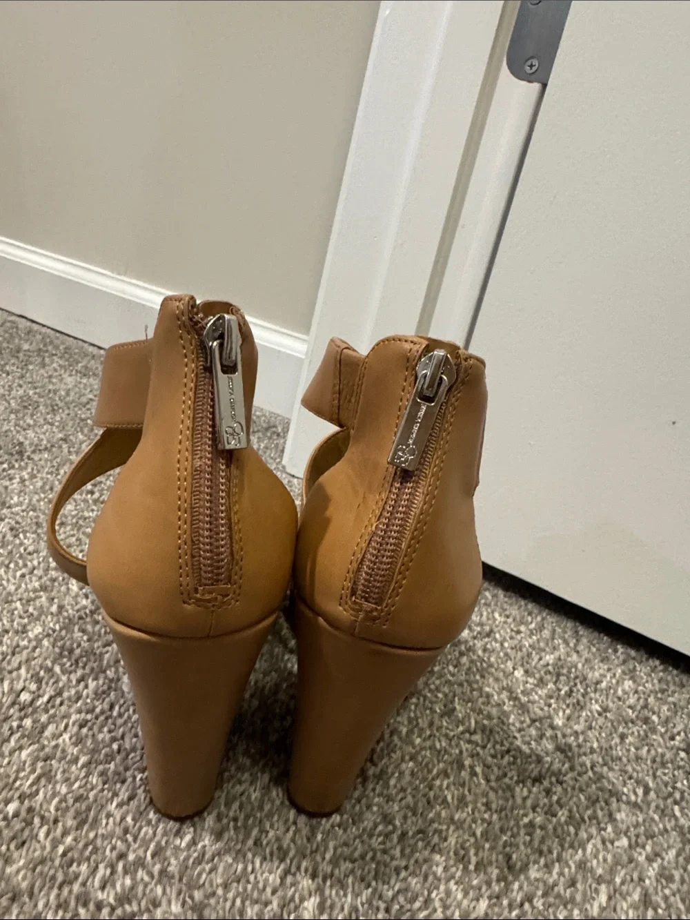 Jessica Simpson Tan Crisscross Wedge Sandals